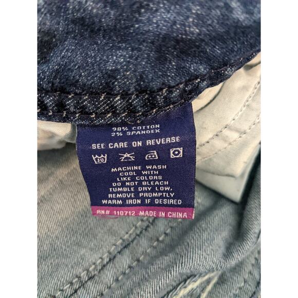 Vigoss The Chelsea Capri Jeans 1 Blue W29 L19 Thick Stitching Straight Leg Denim - Picture 9 of 12